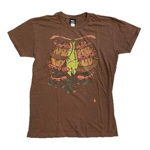 Vintage Y2K Clandestine Industries Tee T-shirt Brown Snakes Snails Puppy Tails S